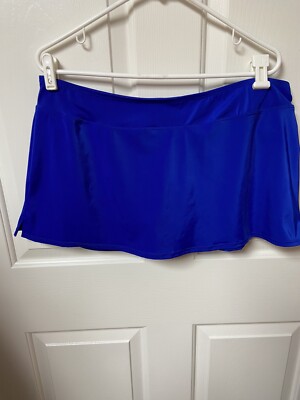 Jantzen Blue Swim Skirt Skort Bottom Size 14 Blue Built-In Panty NWOT