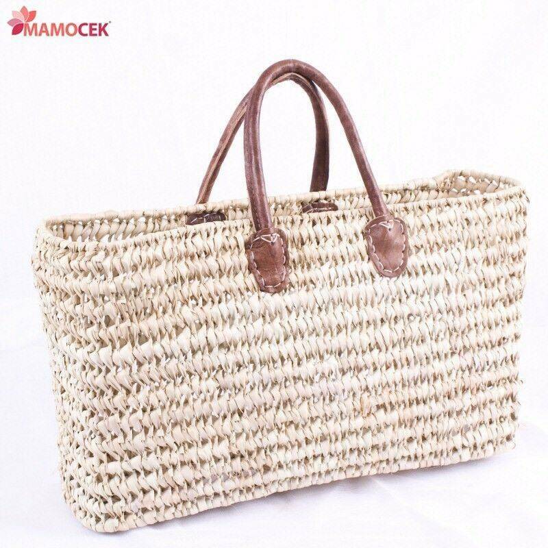 BORSA Coffa donna paglia traforata cm48 h32 palma mare spiaggia da