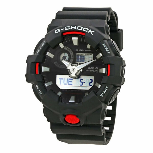 Casio G-Shock GA-700-1A Black/Red Men's Wristwatch for sale online | eBay