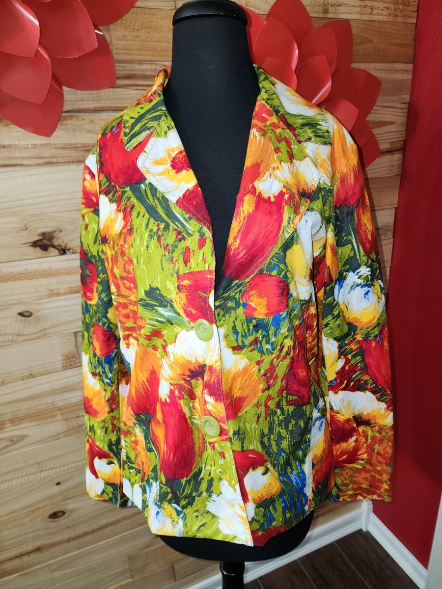 ジャケット LOW CLASSIC : 25SS / LACE JACKET (2COLORS) Chicos Women's Jacket Size 2 Orange Red Green Blue White