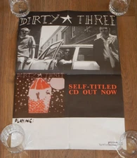DIRTY THREE SELF TITLED 1ST ALBUM - TOUCH AND GO RECORDS,  ALBUM PROMO POSTER