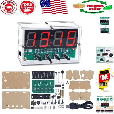 Light-Controlled 4-Digit Digital Clock Kit - Ideal for Soldering Enthusiasts