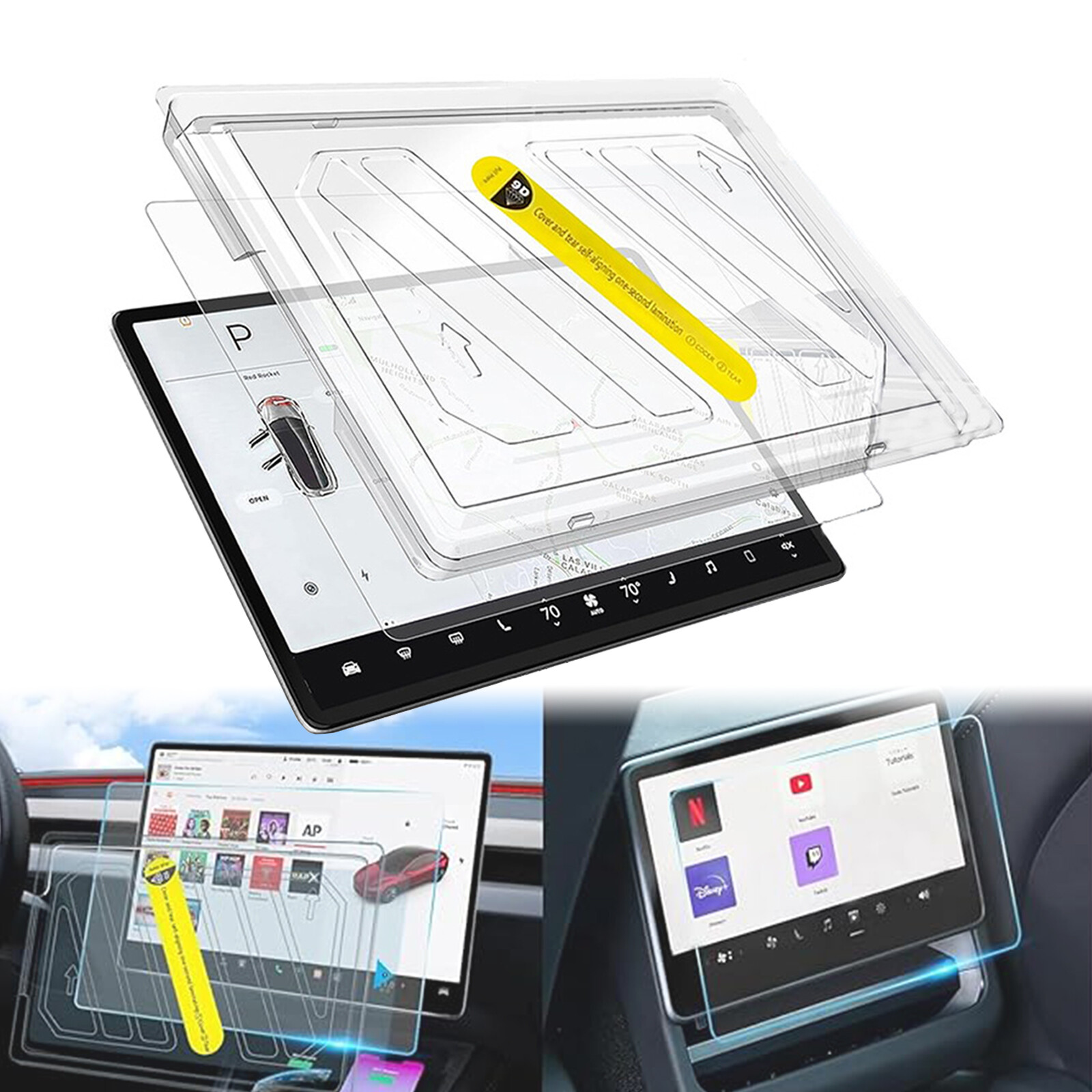 For Tesla Model 3 Highland 2024 Upgrade Screen Protector Radian Edge Auto align