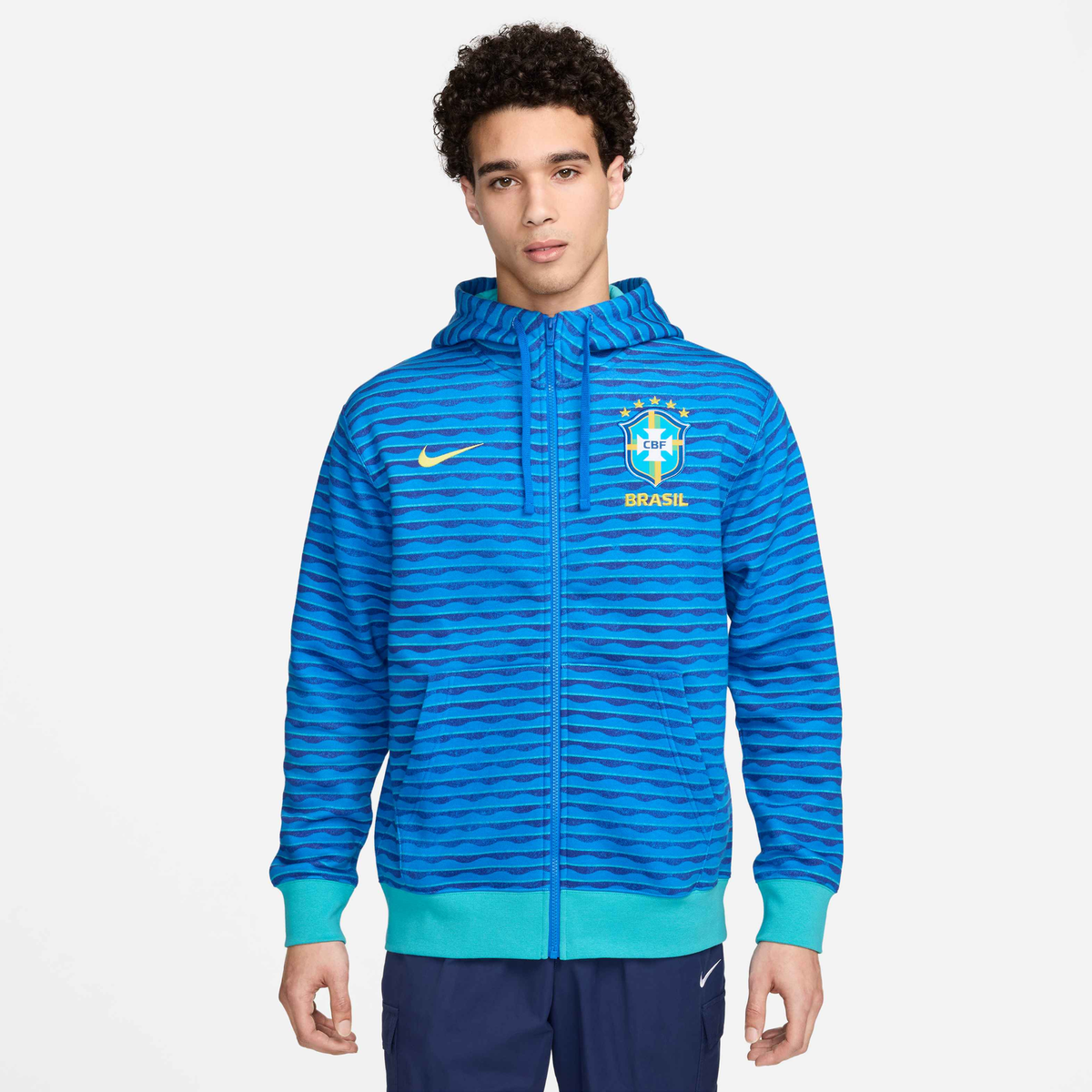 NIKE BRAZIL MEN'S NSW CLUB FULL-ZIP HOODIE FJ7239-458 MENS
