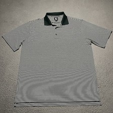 Footjoy FJ Polo Shirt Mens Large Stripe Athletic Golf Outdoor Short Sleeve