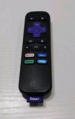 Roku TV Remote Replacement Model RC-ALIR Netflix Hulu Disney VUDU Sling Black
