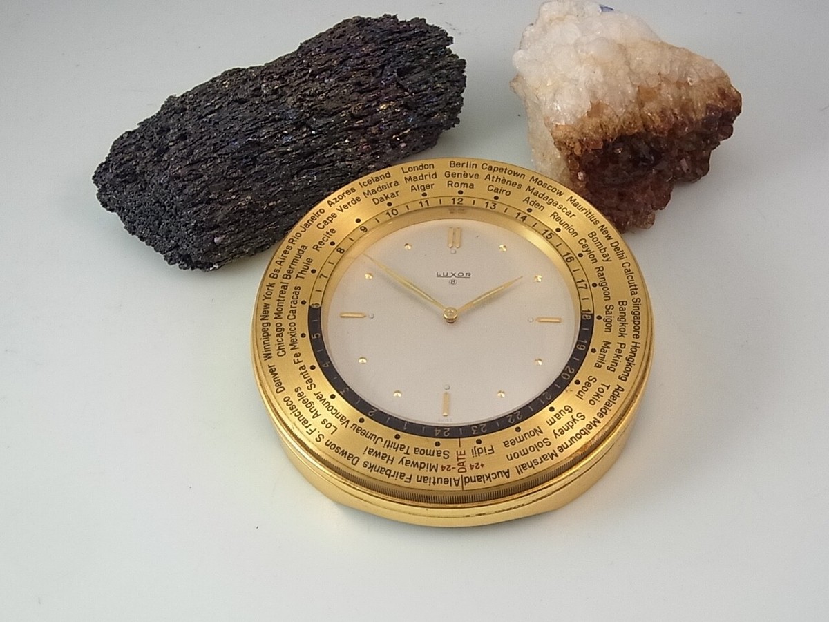 Clock Uhr Luxor Swiss Rare Vintage Swiss Made Luxor 17 Jewels Date