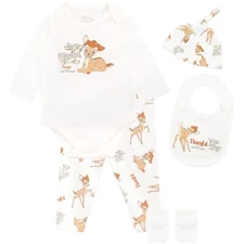 Baby Disney Bambi Bodysuit with Hat and Bib 5 Piece Outfit Set