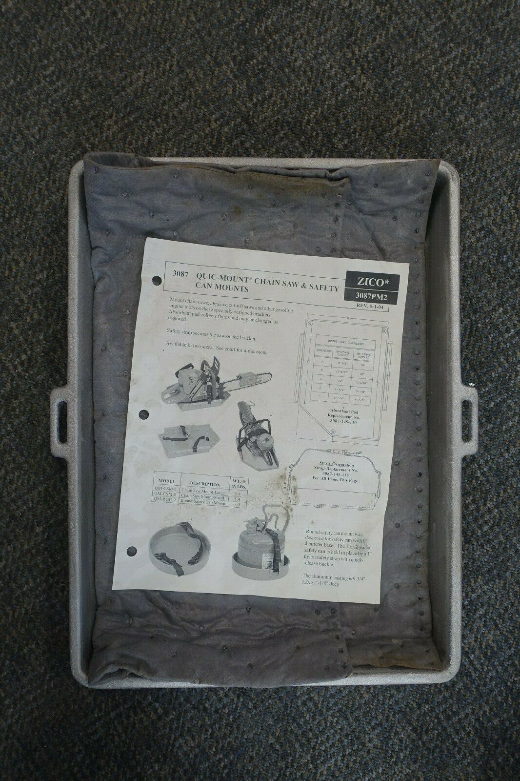 Zico Quic-Mount Rectangular Can Holder Model QM-JC-5 Ziamatic Corp.