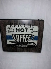 Kens Cafe Coffee sign (metal) excellent condition perfect for a coffee bar