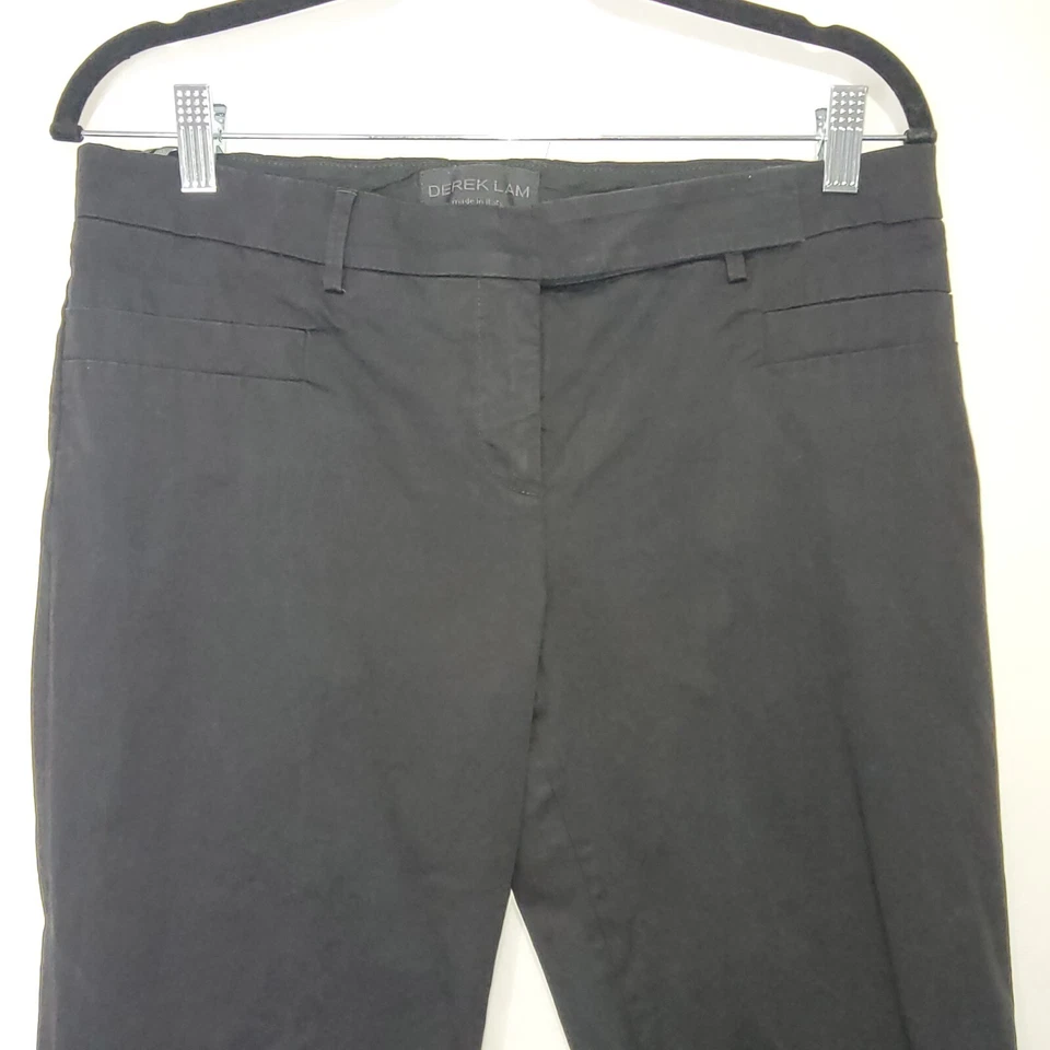  Pantalones de vestir para mujer talla 16 DEREK LAM hechos en Italia de algodón negro tejido Foto 2 de 4