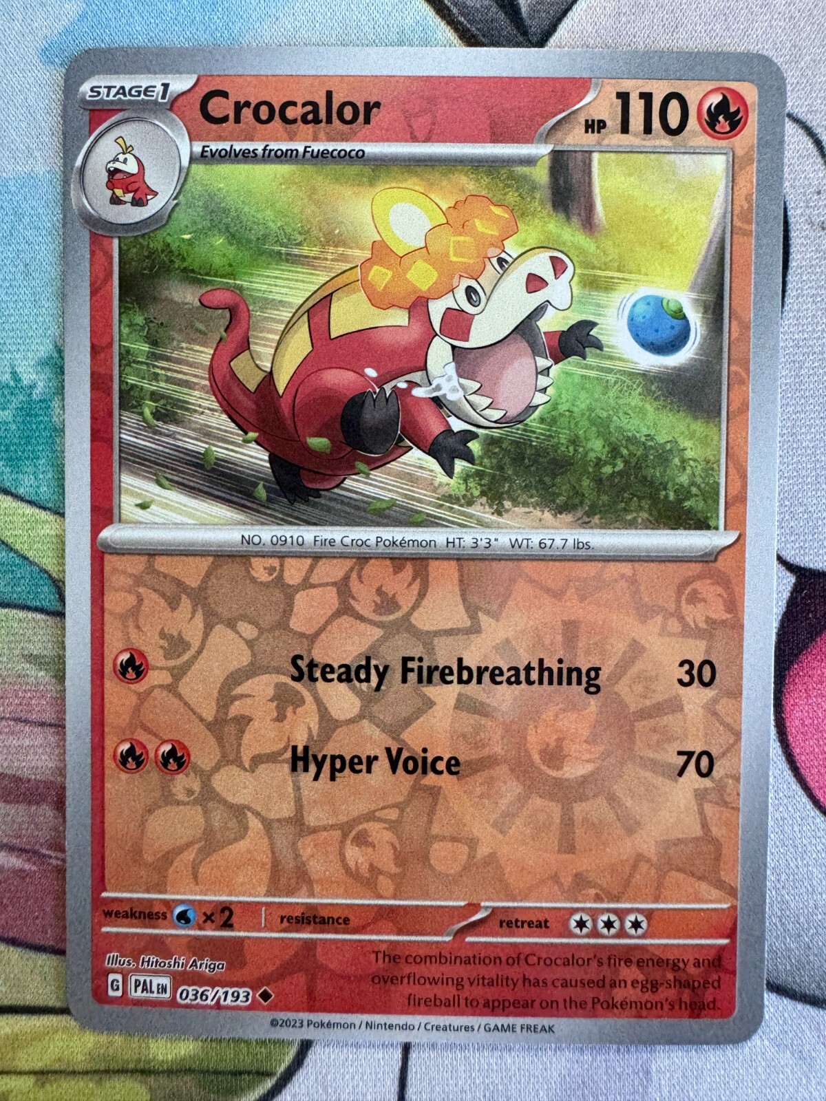 Crocalor Reverse Holo Pokemon TCG Card BKQ590 for Collectors