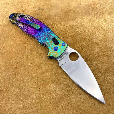 Spyderco Manix 2 C101GP2 w/Custom Flomascus Pattern Titanium