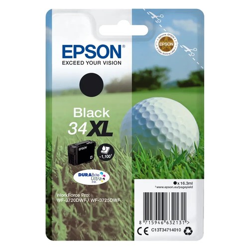 Epson 34XL Golf Ball DURABrite Ultra Ink Cartridge High Yield Black C13T34714010 - Picture 1 of 2