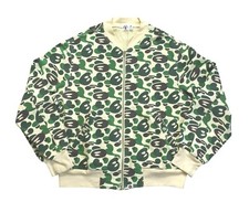 VINTAGE A BATH APE BAPE BABY MILO GREEN CAMO FLEECE BOMBERJACKE NEU