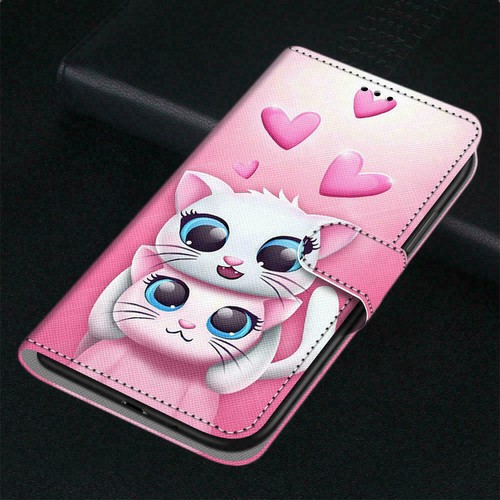 For iPhone 11 12 13 14 15 16 Pro Max XR 6 7 8 SE 2020 Love Cat Wallet Phone Case - Picture 6 of 12