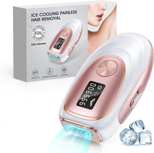 Epilatore Luce Pulsata IPL con Ghiaccio Funzioni, 999,900 Flash, 5 Livelli di En