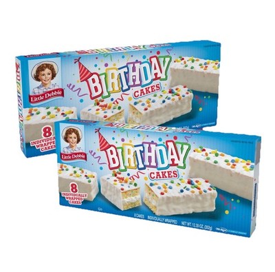 2 PK - Little Debbie   Birthday Cakes   Individually Wrapped Cakes 8 /12.39 oz