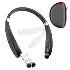 Bluetooth Neckband Headphones Foldable Wireless Lightweight Neck Headset wit