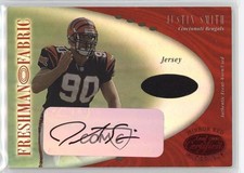 2001 Leaf Certified Materials Freshman Fabric Mirror Red /150 Justin Smith 1o1v