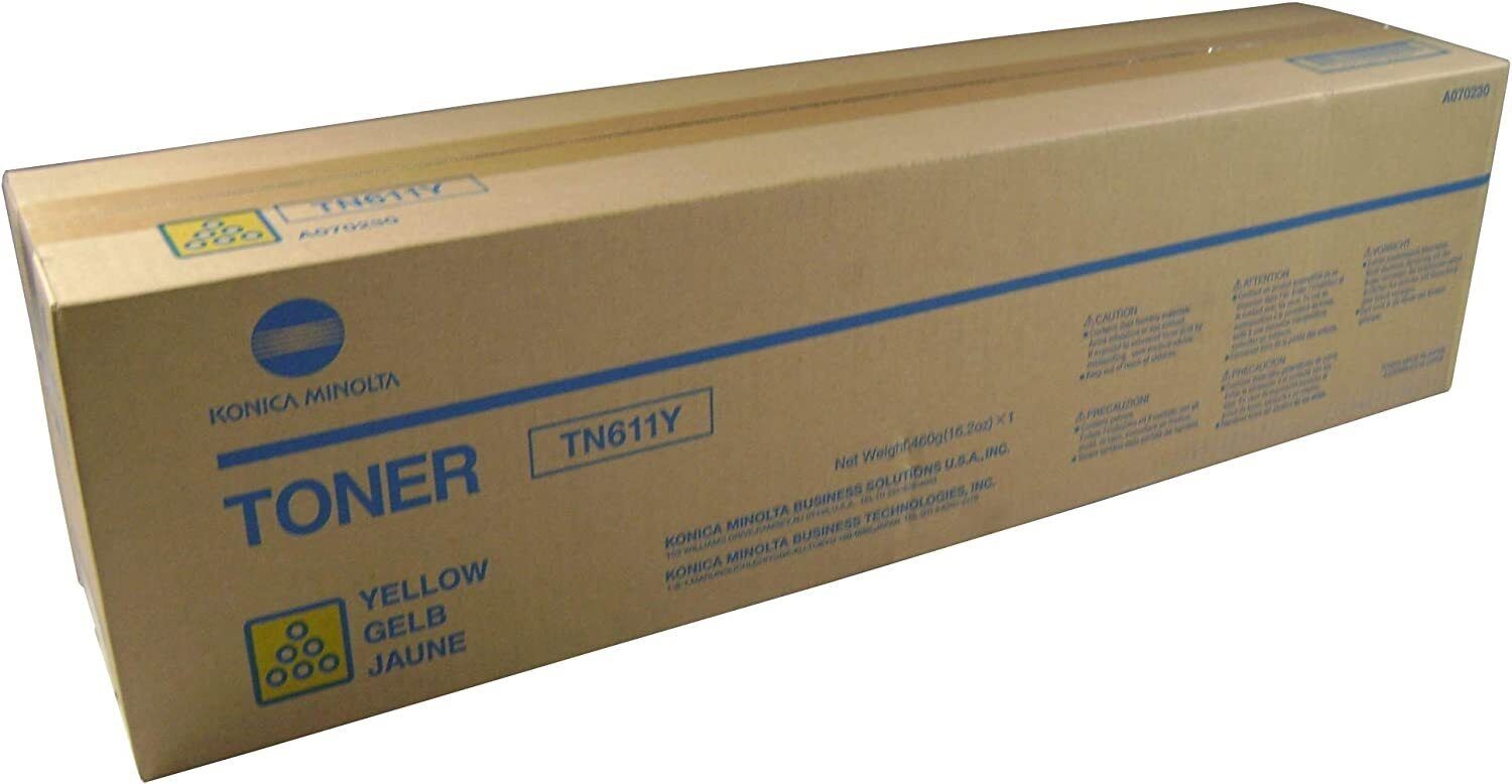 Toner Konica Minolta TN611Y jaune A070250 original pour imprimante laser Bizhub
