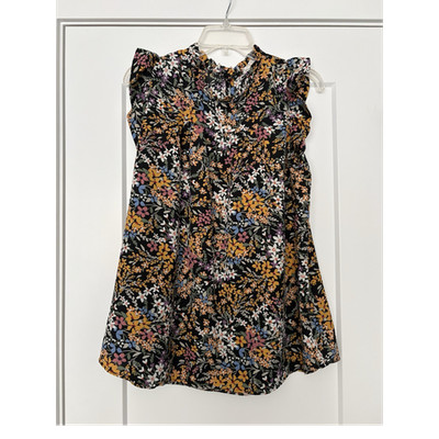 Floral Fairy Indie Bohemian Black Multicolor Floral Shirt Sleeveless M Women