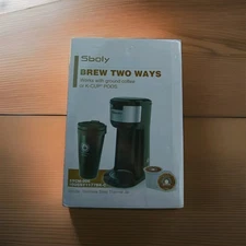 Sboly Brew Two Ways Works With Ground Coffee or K-Cup 10USSY1177BK-C
