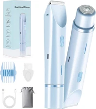 2025 New Dermave Bikini Shaver, Trimmer for Women, Glow Aura Blue 