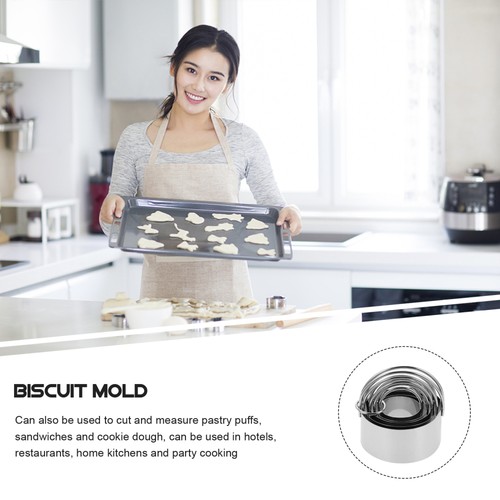 Set 5 Pezzi Cerchio Mousse Stampo Torta Rotondo Antiaderente Acciaio Inox - Foto 4 di 12