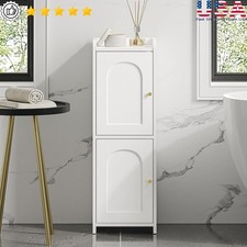 Narrow Bathroom Storage Cabinet Adjustable Shelves Anti-tip Kit Organizer New