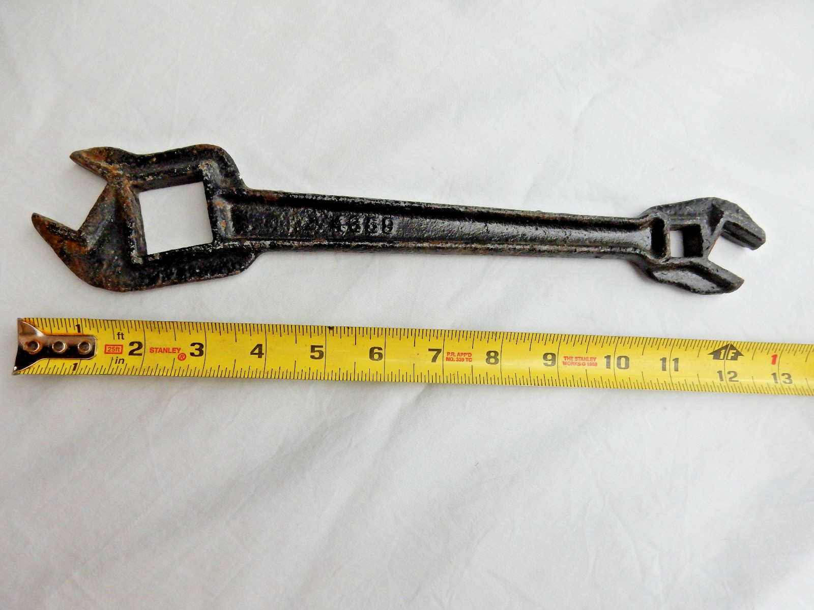 Antique Cast Iron Tractor, Plow Wrench Farm Implement, Nice Old Hand Tool 4359