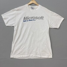 Vintage Microsoft Logo Shirt Coding In The Lettering Built In Visual C++ Hanes L