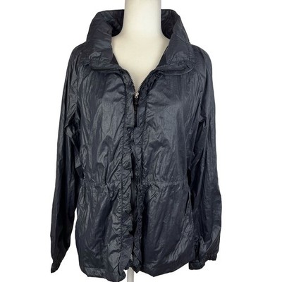 Gap Body Fit Black Metallic Jacket Work Out Activewear Pockets/Mesh Size Large