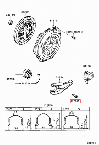 Genuine Hilux LN191 LN172 LN171 LN170 LN167 LN166 Clutch Fork Pivot Ball Bolt - Picture 5 of 20
