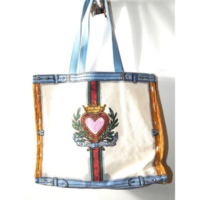 New Brighton  In Love We Trust  Queen of Hearts Print Canvas Shoulder Tote Bag