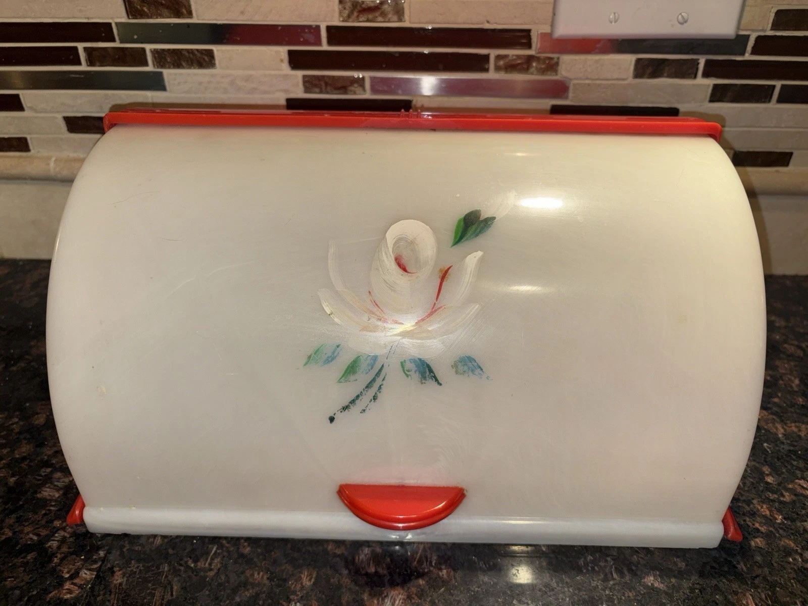 Vintage 1950’s Large Hand Painted Plastic Bread Box
Opens in a new window or tab
