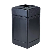 732101 Open-Top Indoor/Outdoor Square 42 Gallon Large Waste Trash Container B...