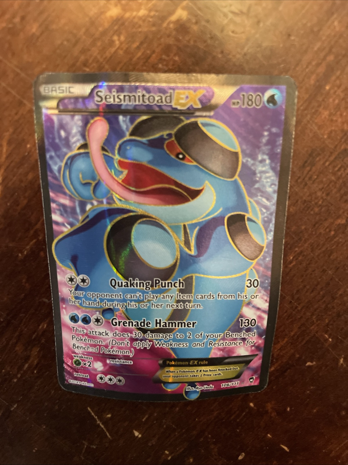 Seismitoad EX (106 Full Art) 106/111 XY-Furious Fists Holo