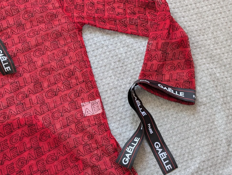 Gaelle Paris Felpa con Cappuccio Donna 44 Rosso Maglia Trasparente Logo Monogramma Made in Italy - Immagine 4 di 4