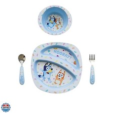 Bluey 4-Piece Place Setting - BPA Free Dishwasher Safe Toddler Dinnerware Set...