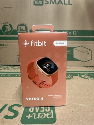 Fitbit Versa 4 Wristband Activity Tracker Small/Large - Pink Sand/Copper Rose...