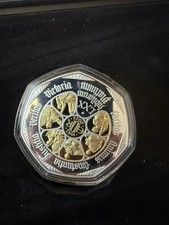 Platinum Jublee Solid Silver 5oz Masterpiece Limited Edition £50 .999 Coin