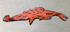 VINTAGE 12x3.5" MOBILOIL RED GARGOYLE GASOLINE PORCELAIN MOTOR OIL SIGN