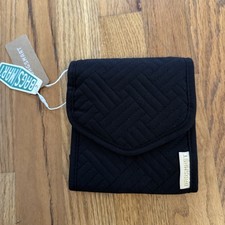 NWT BAGSMART Quilted Fabric Folding Jewelry Travel Storage Bag - Black