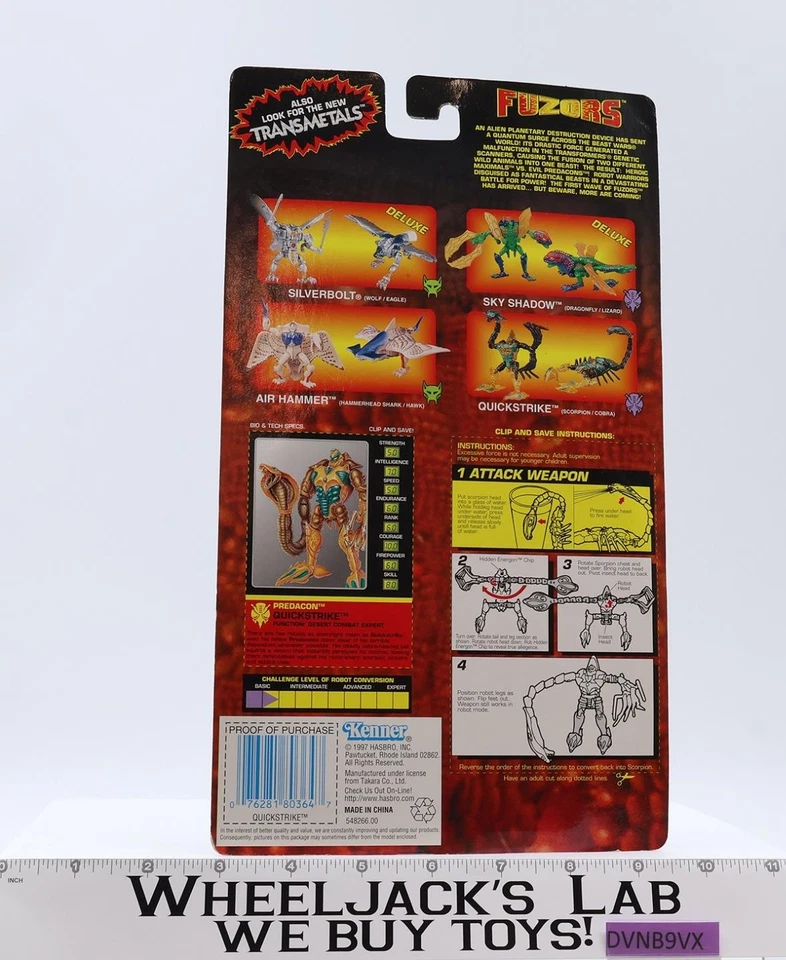 Figura de acción Kenner Quickstrike Transformers Beast Wars Fuzors 1997 NUEVO SELLADO Foto 2 de 4