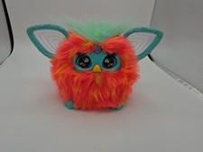 Interactive 2023 Furby Plushy Coral Teal Orange Fur / Turquoise Works Great