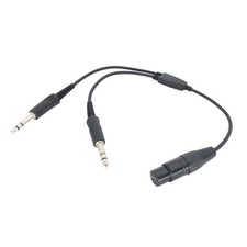 Headphone Adapter Aviation Headphone Cable for Airbus XLR to GA Dual Plug 5 Pin