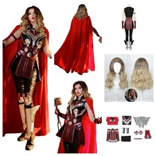 Jane Foster Love and Thunder Cosplay Red Thor BattleCostume Wig Halloween suit