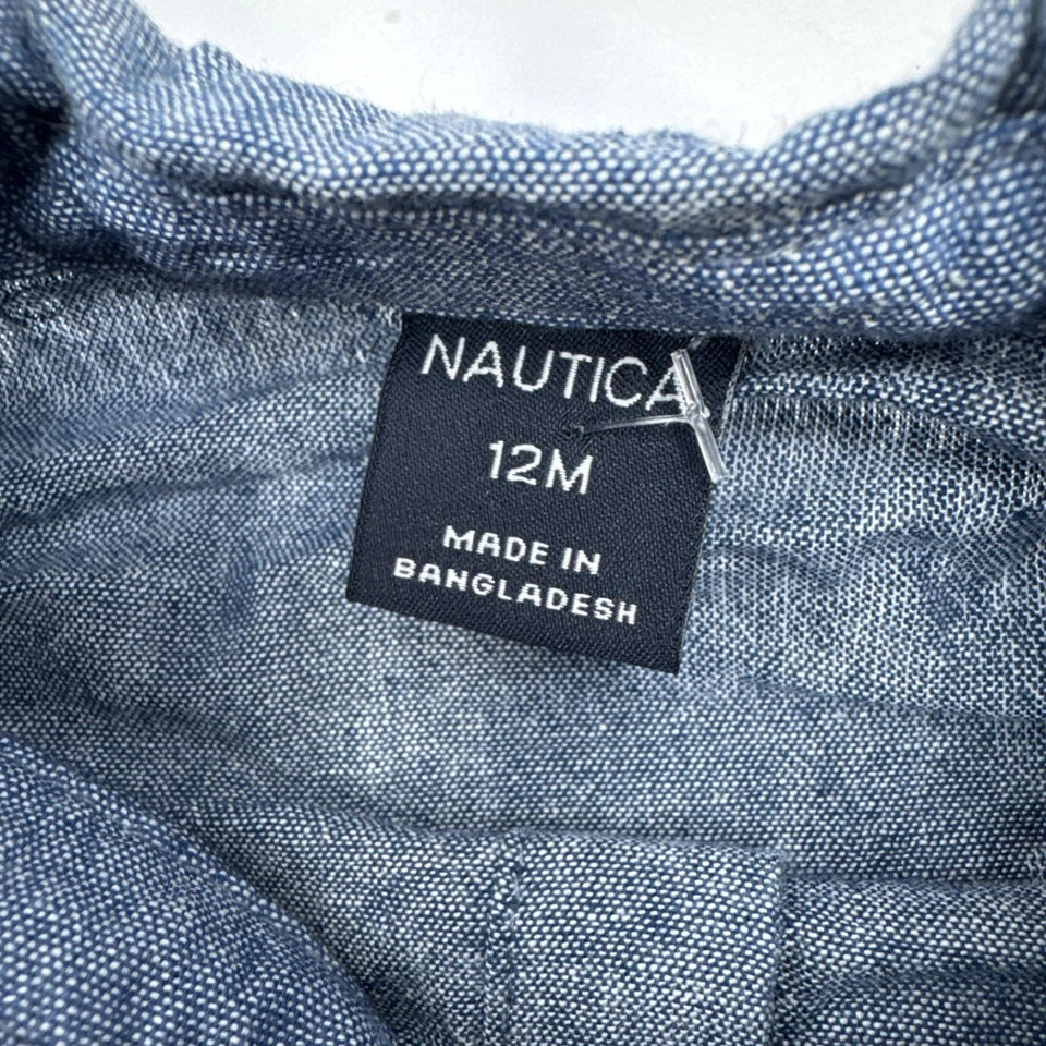 全新 * 不完美 * Nautica 12 个月男孩 3 件套慢跑 T 恤纽扣 — 第 4/4 张图片