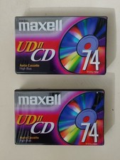 Maxell UDII CD 74 Cassette Tapes IEC Type II High EQ 70 New Sealed - 2 Tapes